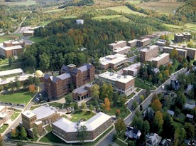 Aerial view of Mansfield's Campus