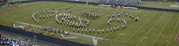 Marching Band on the field in formation